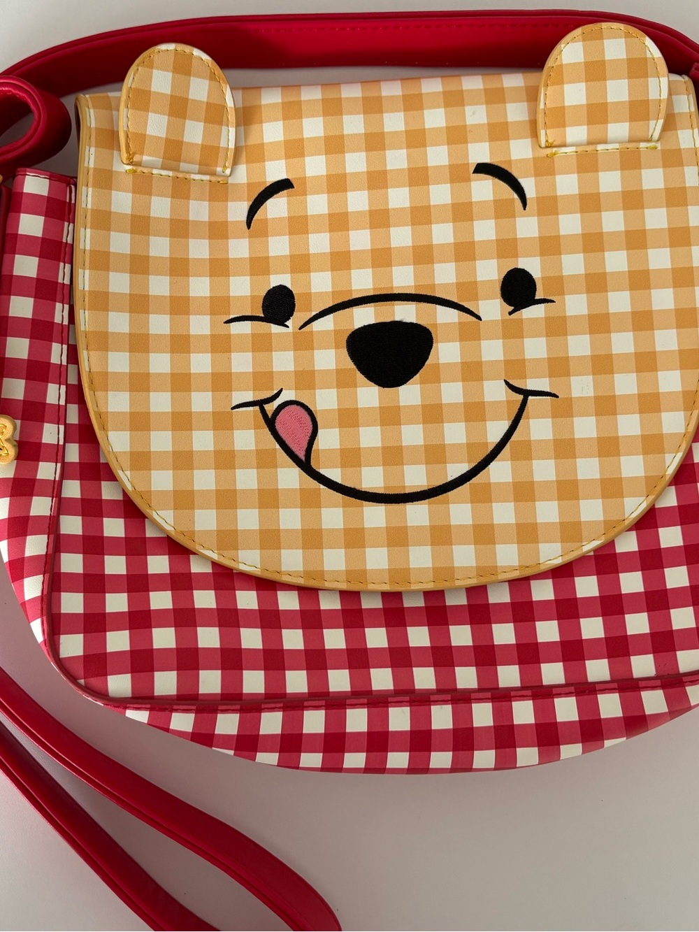 Loungefly Red and Yellow Gingham Crossbody Bag Winnie the Pooh